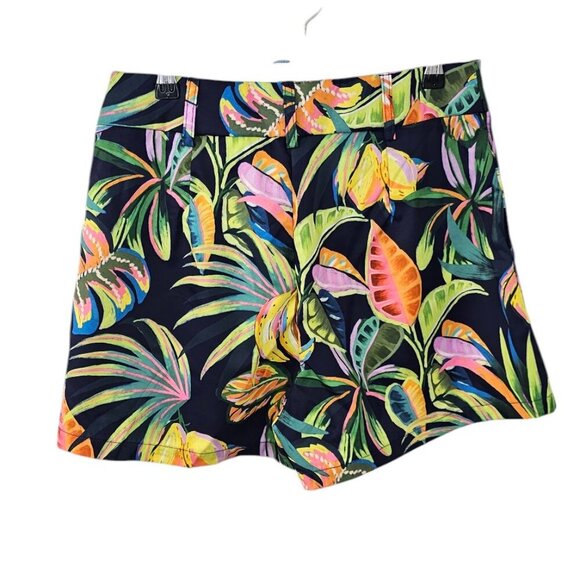 SHEIN Womens Tropical Print High Rise Shorts, Size Medium - Picture 2 of 8
